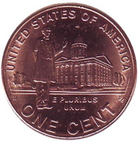 Профессиональная жизнь Линкольна. 1 цент (D), США, 2009 год. 