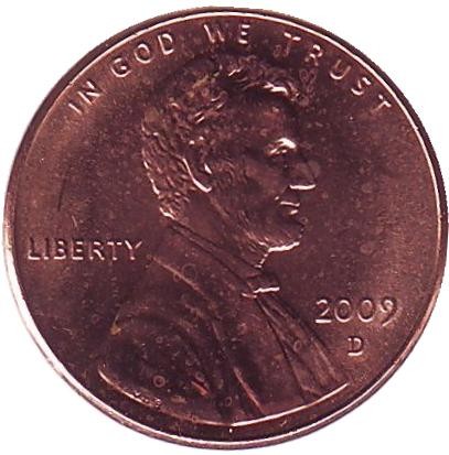 Монета 1 цент. 2009 год (D), США. Профессиональная жизнь Линкольна.