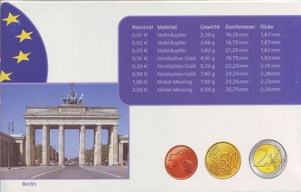 Годовой набор евро Германии 2003 года (A), 2003 год. Германия. (пруф) 