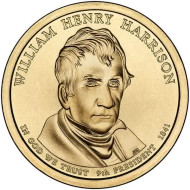 9-й президент США. Уильям Гаррисон. Монетный двор P. 1 доллар, 2009 год, США. 9-й президент США. Уильям Гаррисон. Монетный двор P. 1 доллар, 2009 год, США.