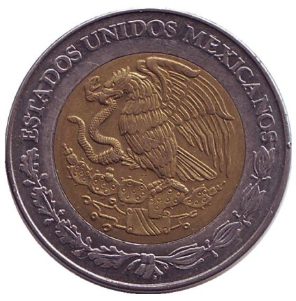 Монета 5 песо. 2003 год, Мексика. Монета 5 песо. 2003 год, Мексика.