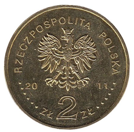 Монета 2 злотых, 2011 год, Польша. Чеслав Милош.