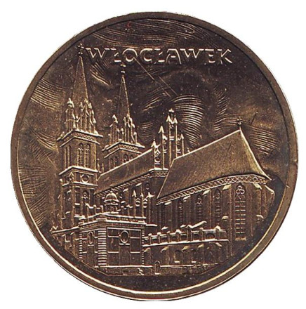 Монета 2 злотых, 2005 год, Польша. Влоцлавек.