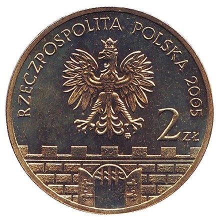 Монета 2 злотых, 2005 год, Польша. Влоцлавек.
