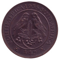 Монета 1/4 пенни (фартинг). 1935 год, ЮАР. UNC. Птицы. Монета 1/4 пенни (фартинг). 1935 год, ЮАР. UNC. Птицы.