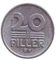 Монета 20 филлеров. 1984 год, Венгрия. Монета 20 филлеров. 1984 год, Венгрия.