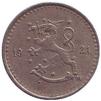 Монета 25 пенни. 1921 год, Финляндия.
