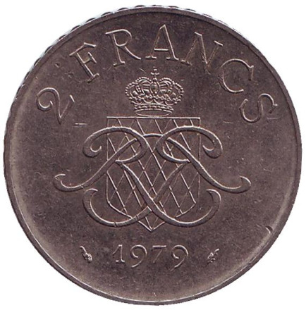 Монета 2 франка. 1979 год, Монако.