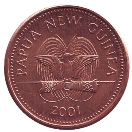 Монета 2 тойа. 2001 год, Папуа-Новая Гвинея. Рыба-лев.