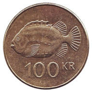 Монета 100 крон. 2011 год, Исландия. Пинагор. Монета 100 крон. 2011 год, Исландия. Пинагор.