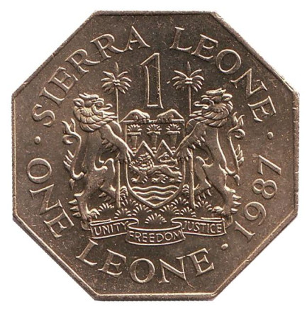 Монета 1 доллар. 1987 год, Сьерра-Леоне. XF-UNC.