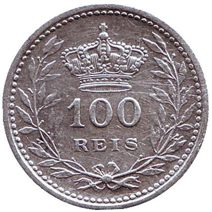 Монета 100 рейсов. 1909 год, Португалия.