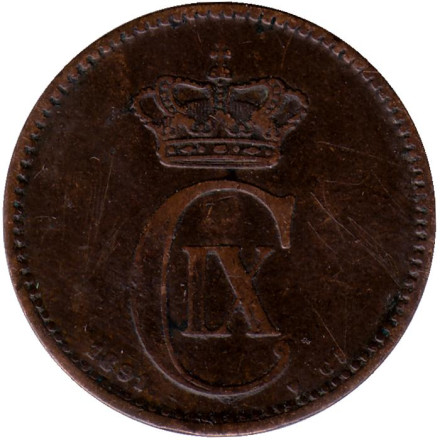 Монета 5 эре. 1891 год, Дания.