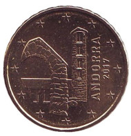 Монета 10 центов. 2017 год, Андорра. Монета 10 центов. 2017 год, Андорра.