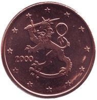 Монета 5 центов. 2000 год, Финляндия. Монета 5 центов. 2000 год, Финляндия.