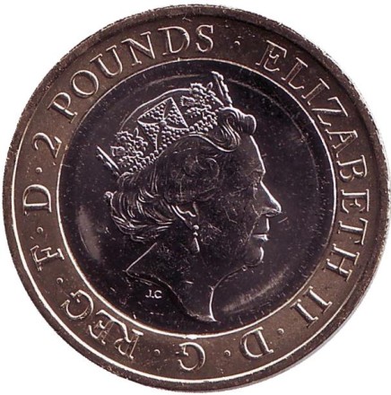 Монета 2 фунта. 2016 год, Великобритания. 400 лет со дня смерти Уильяма Шекспира. Комедия. Монета 2 фунта. 2016 год, Великобритания. 400 лет со дня смерти Уильяма Шекспира. Комедия.