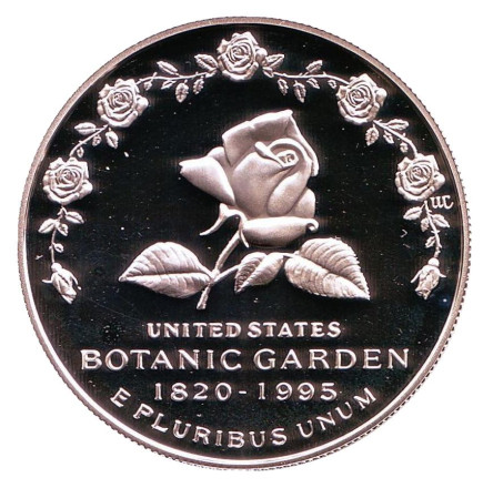 Монета 1 доллар. 1997 год, США. Proof. 175 лет Ботаническому саду.