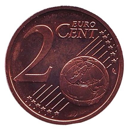 Монета 2 цента. 2011 год (G), Германия. Монета 2 цента. 2011 год (G), Германия.