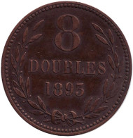 Монета 8 дублей. 1893 год, Гернси.