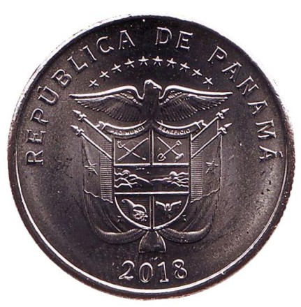 Монета 1/4 бальбоа. 2018 год, Панама. 200 лет со дня рождения Хусто Аросемена. Монета 1/4 бальбоа. 2018 год, Панама. 200 лет со дня рождения Хусто Аросемена.