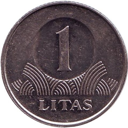 Монета 1 лит. 2009 год, Литва. Из обращения. Рыцарь.