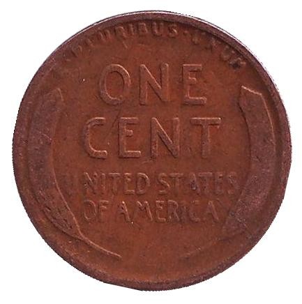 Монета 1 цент. 1918 год (D), США. Линкольн.