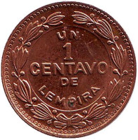 Монета 1 сентаво. 1985 год, Гондурас.
