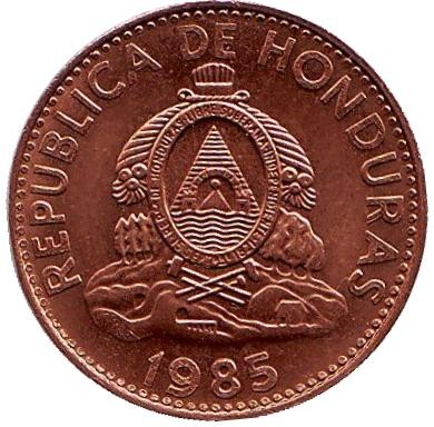 Монета 1 сентаво. 1985 год, Гондурас. Монета 1 сентаво. 1985 год, Гондурас.