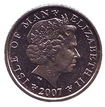 Монета 5 пенсов. 2007 год, Остров Мэн. UNC. (Отметка "AA") Защитная башня. Монета 5 пенсов. 2007 год, Остров Мэн. UNC. (Отметка "AA") Защитная башня.