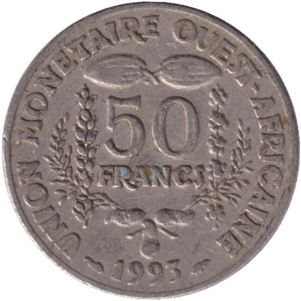 Монета 50 франков. 1993 год, Западные Африканские штаты.