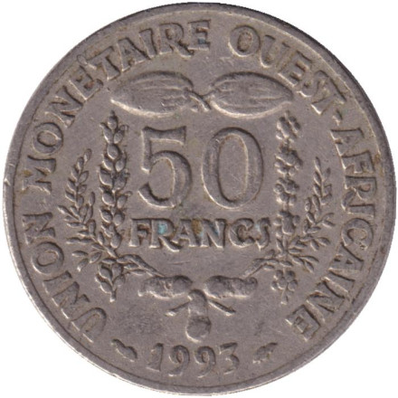 Монета 50 франков. 1993 год, Западные Африканские штаты.