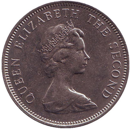 Монета 10 пенсов. 1985 год, Фолклендские острова. Морские львы.