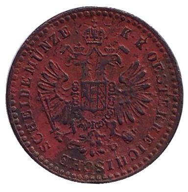 Монета 5/10 крейцера. 1859 год (A), Австро-Венгерская империя. Австрийский тип. Монета 5/10 крейцера. 1859 год (A), Австро-Венгерская империя. Австрийский тип.