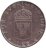 Монета 1 крона. 1978 год, Швеция. Монета 1 крона. 1978 год, Швеция.