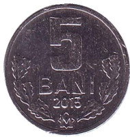 Монета 5 бани. 2015 год, Молдавия. Монета 5 бани. 2015 год, Молдавия.