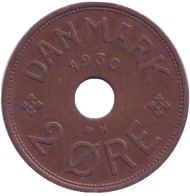 Монета 2 эре. 1930 год, Дания. Монета 2 эре. 1930 год, Дания.