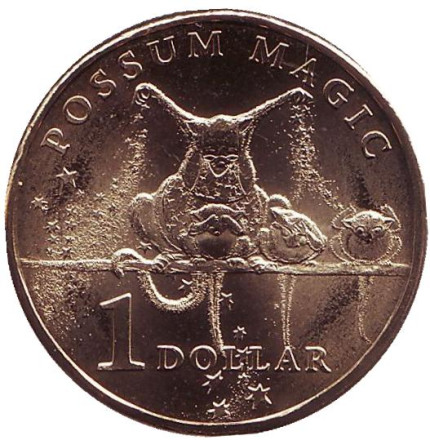 Монета 1 доллар. 2017 год, Австралия. Бабушка опоссума.