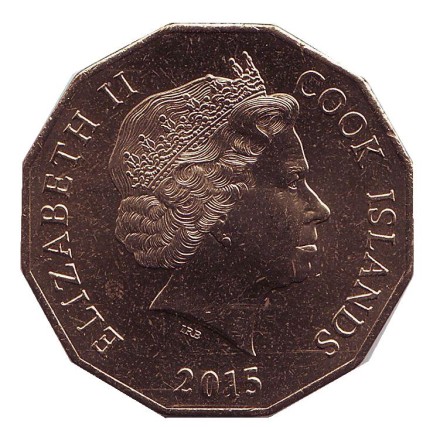 Монета 5 долларов. 2015 год, Острова Кука. Парусная лодка. (Вака).