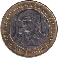 Монета 2 фунта. 2019 год, Остров Мэн. День Д. Монтгомери.