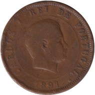 Монета 20 рейсов. 1891 год, Португалия. Монета 20 рейсов. 1891 год, Португалия.