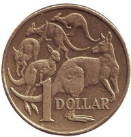 Кенгуру. Монета 1 доллар. 1998 год, Австралия.
