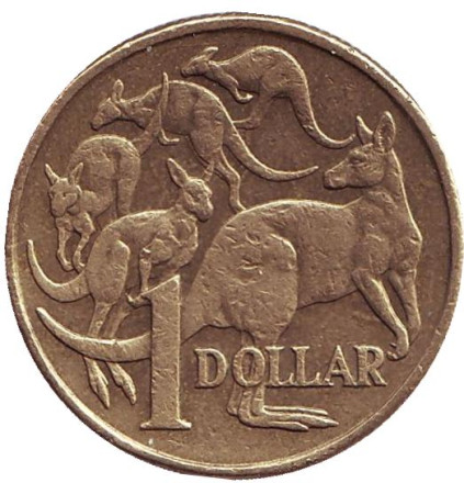 Монета 1 доллар. 1998 год, Австралия. Кенгуру.
