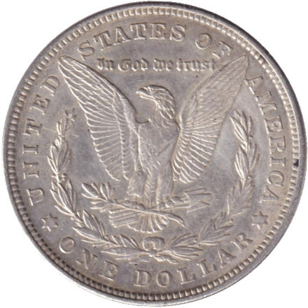 Монета 1 доллар. 1921 год (D), США. Моргановский доллар.