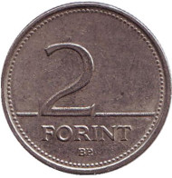 Монета 2 форинта. 1994 год, Венгрия. Монета 2 форинта. 1994 год, Венгрия.