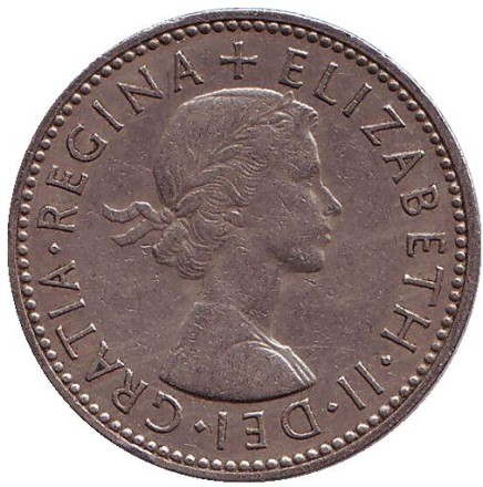 Монета 1 шиллинг. 1958 год, Великобритания. (Герб Шотландии). Монета 1 шиллинг. 1958 год, Великобритания. (Герб Шотландии).