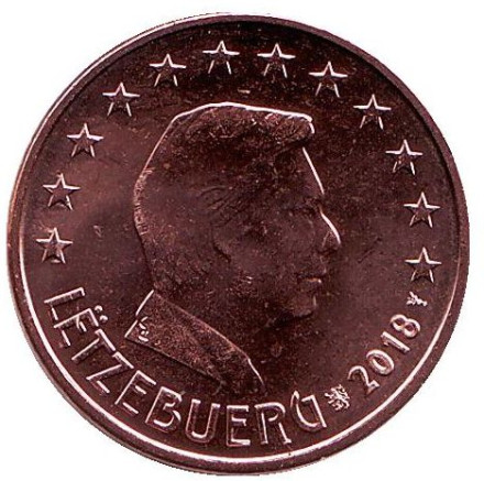 Монета 5 центов. 2018 год, Люксембург.