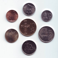 Набор монет (7 штук). 1999-2007 гг, Словакия. Набор монет (7 штук). 1999-2007 гг, Словакия.