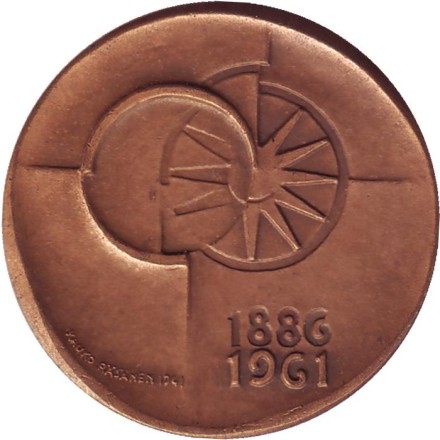 75 лет Почтовому сберегательному банку. Памятный жетон. 1961 год, Финляндия.