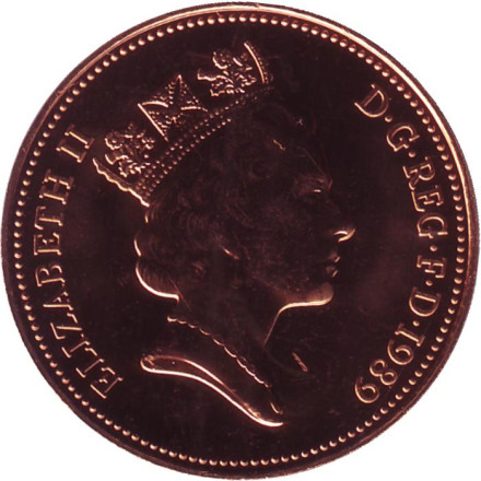 Монета 2 пенса. 1989 год, Великобритания. BU. Монета 2 пенса. 1989 год, Великобритания. BU.