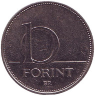Монета 10 форинтов. 2014 год, Венгрия. Монета 10 форинтов. 2014 год, Венгрия.